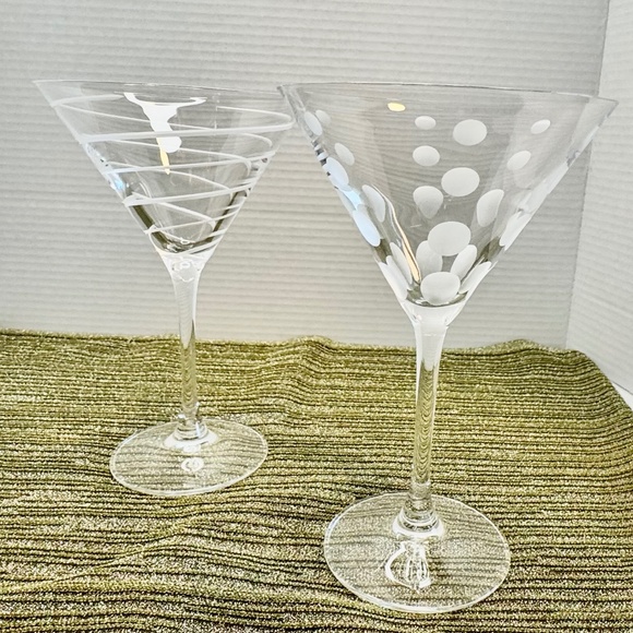 Mikasa Cheers Martini / Wine Glasses (x2) 10" lead-free crystal dishwasher safe - Picture 1 of 8